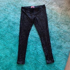 Black sequin leggings